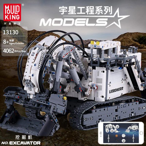 IN LAGER Technic serie 13130 Liebherrs Terex RH400 Bagger R 9800 Motor Auto Modell Bausteine Ziegel - MOULD KING