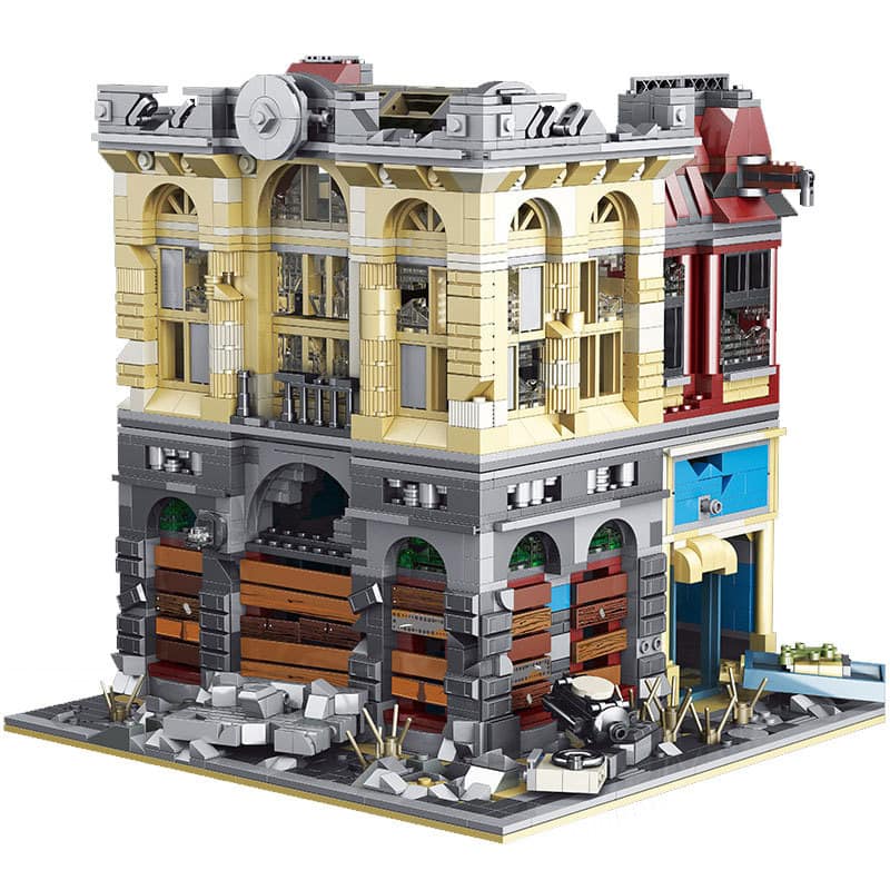 18k k126 doomsday building block bank headquarters in the last of the world moc 41175 4598 - MOULD KING