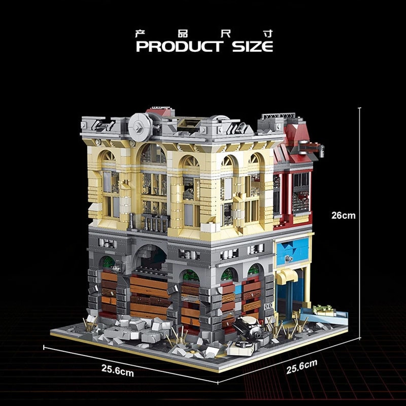 18k k126 doomsday building block bank headquarters in the last of the world moc 41175 7879 - MOULD KING