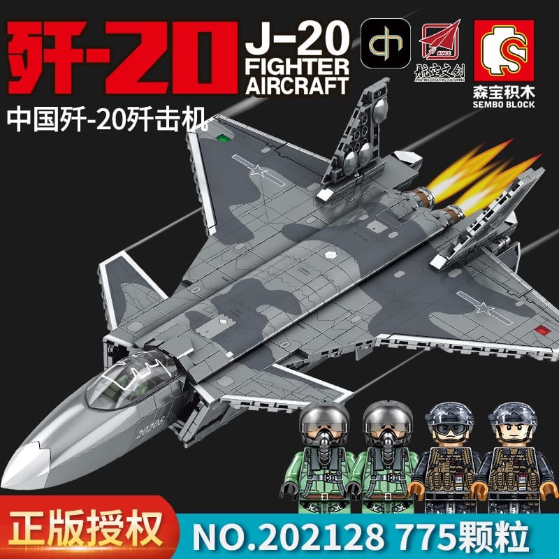 sembo 202128 j 20 fighter aircraft 3168 - MOULD KING