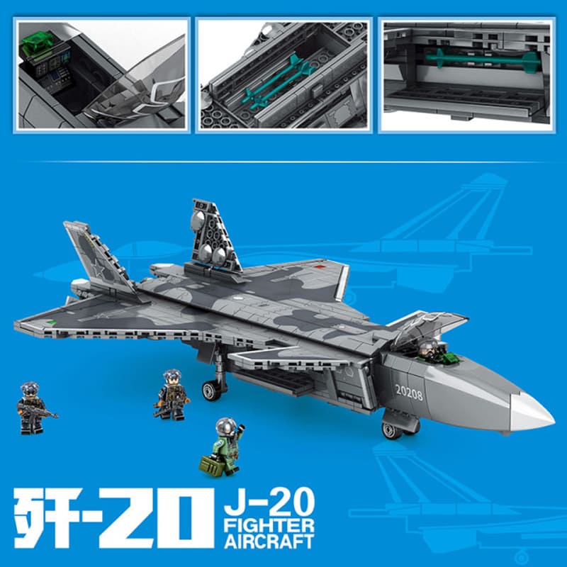 sembo 202128 j 20 fighter aircraft 7280 - MOULD KING