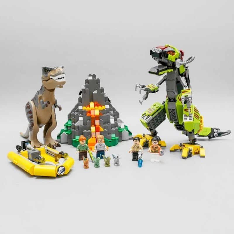 sy 1410 compatible with moc 75938 t rex vs dino mech battle jurassic world movie 6886 - MOULD KING