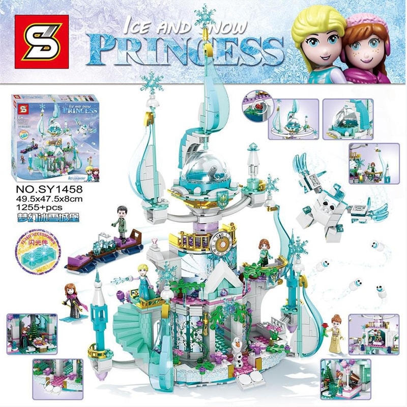 sy 1458 fantasy ice castle ice and snow princess frozen 3313 - MOULD KING