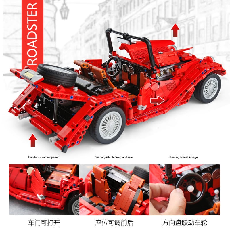 winner 7062 the red convertible classic car 110 2569 - MOULD KING