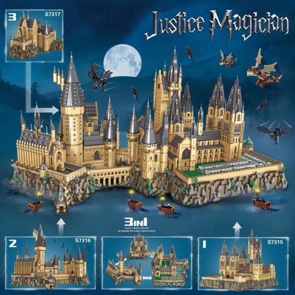12918PCS Hogwart Castle Harryed Pottery Building Blocks Magic School Movie DIY Bricks Toys For Kids Boys 1 1 - MOULD KING