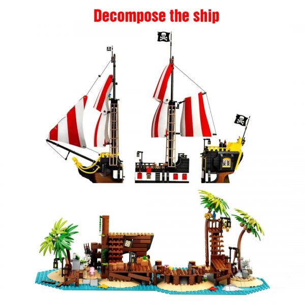 2545 PCS Pirate Barracuda Bay Blocks Girl Friends City Idea Ship Boat In A Bottle Bricks 2 - MOULD KING