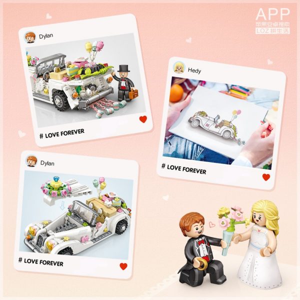 LOZ 1119 Romantic Wedding Car with 676 pieces 3 - MOULD KING
