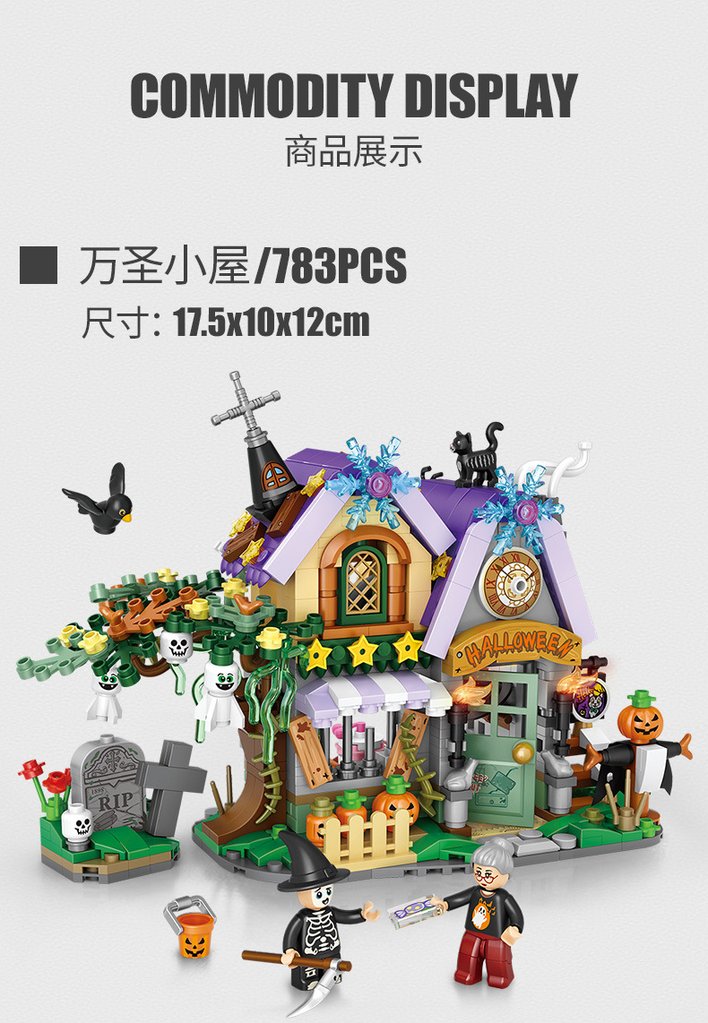 LOZ 1233 Halloween Hut with 783 pieces