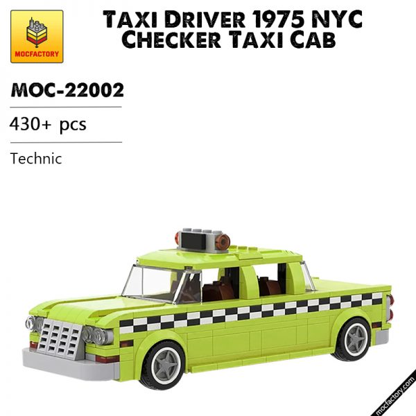 MOC 22002 Taxi Driver 1975 NYC Checker Taxi Cab Technic by mkibs MOC FACTORY - MOULD KING