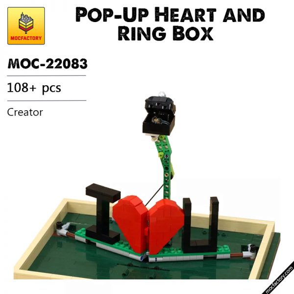 MOC 22083 Pop Up Heart and Ring Box Creator by JKBrickworks MOC FACTORY - MOULD KING