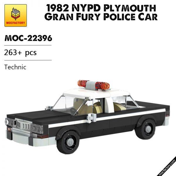 MOC 22396 1982 NYPD Plymouth Gran Fury Police Car Technic by OneBrickPony MOC FACTORY - MOULD KING