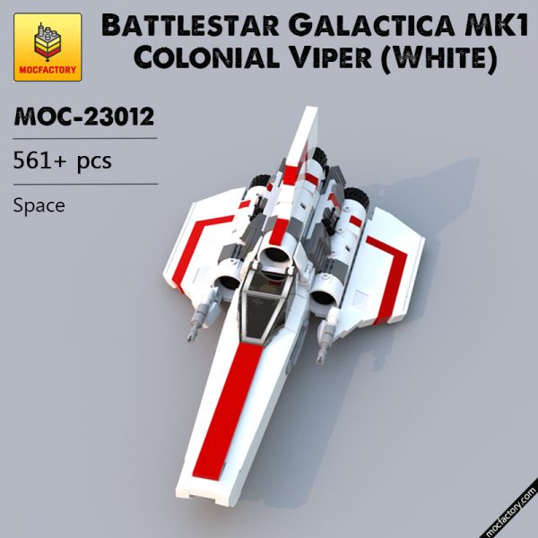 MOC 23012 Battlestar Galactica MK1 Colonial Viper White Space by apenello MOC FACTORY - MOULD KING