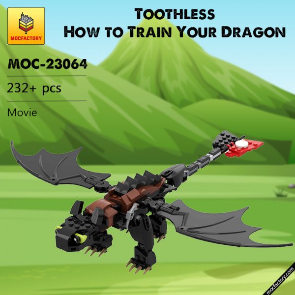 MOC 23064 Toothless How to Train Your Dragon Movie by buildbetterbricks MOC FACTORY - MOULD KING