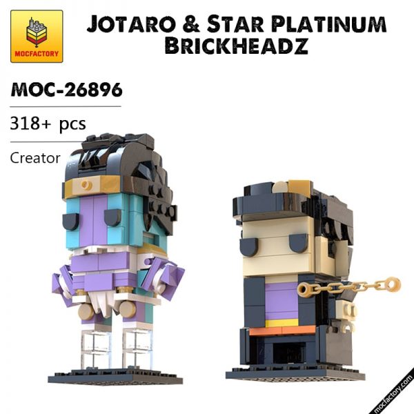 MOC 26896 Jotaro Star Platinum Brickheadz JoJos Bizarre Adventure Creator by Cryokina MOC FACTORY - MOULD KING