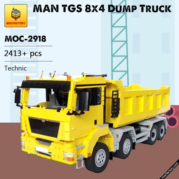 MOC 2918 MAN TGS 8x4 Dump Truck Technic by M longer MOC FACTORY - MOULD KING