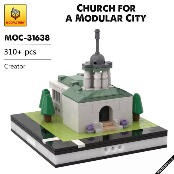 MOC 31638 Church for a Modular City Creator by gabizon MOC FACTORY - MOULD KING
