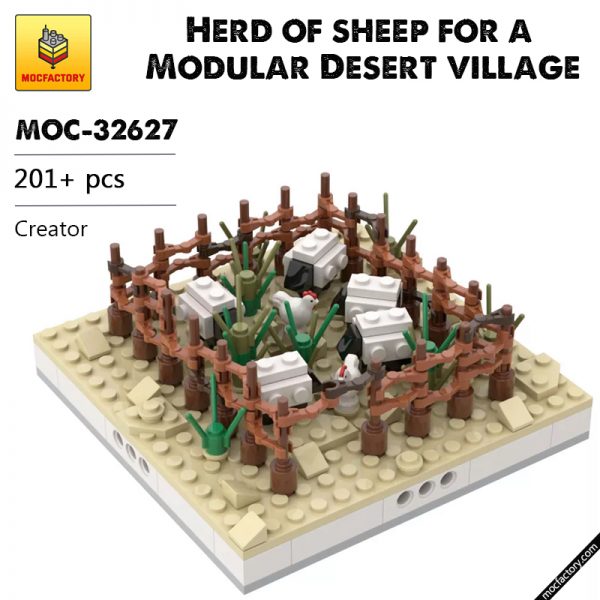 MOC 32627 Herd of sheep for a Modular Desert village Creator by gabizon MOC FACTORY - MOULD KING