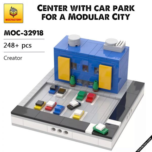 MOC 32918 Center with car park for a Modular City Creator by gabizon MOC FACTORY - MOULD KING