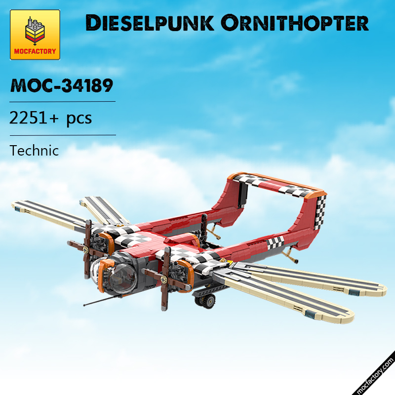 MOC-34189 Dieselpunk Ornithopter Technic by AsgardianStudio MOC FACTORY