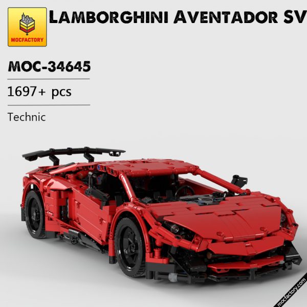 MOC 34645 Lamborghini Aventador SV Technic by Lego Bee MOC FACTORY - MOULD KING
