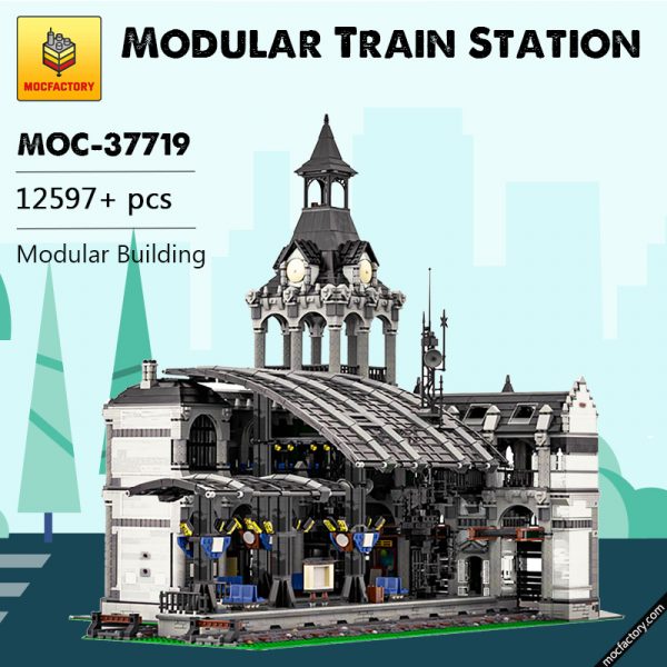 MOC 37719 Modular Train Station Modular Building by Das Felixle MOC FACTORY 10 - MOULD KING