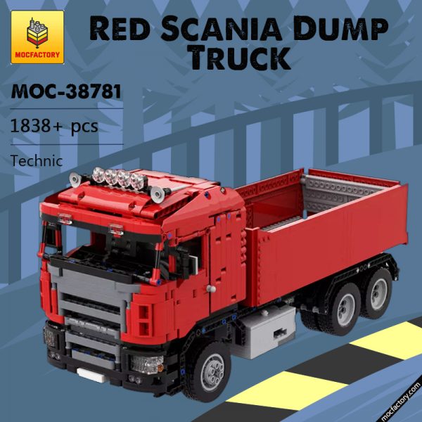 MOC 38781 Red Scania Dump Truck by Springer83 MOCFACTORY - MOULD KING