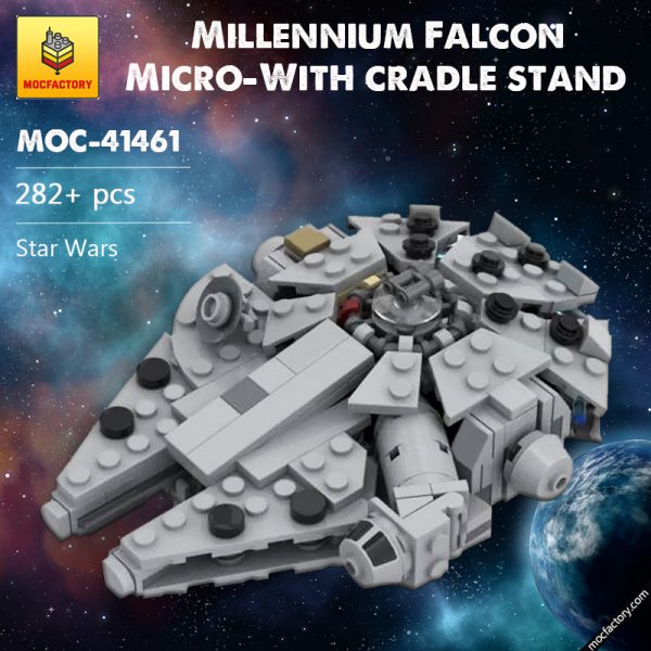 MOC 41461 Millenn ium Falcon Micro With cradle stand Star Wars by 6211 MOCFACTORY - MOULD KING