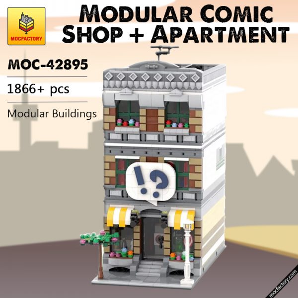MOC 42895 Modular Comic Shop Apartment Buildings by brick monster MOCFACTORY - MOULD KING