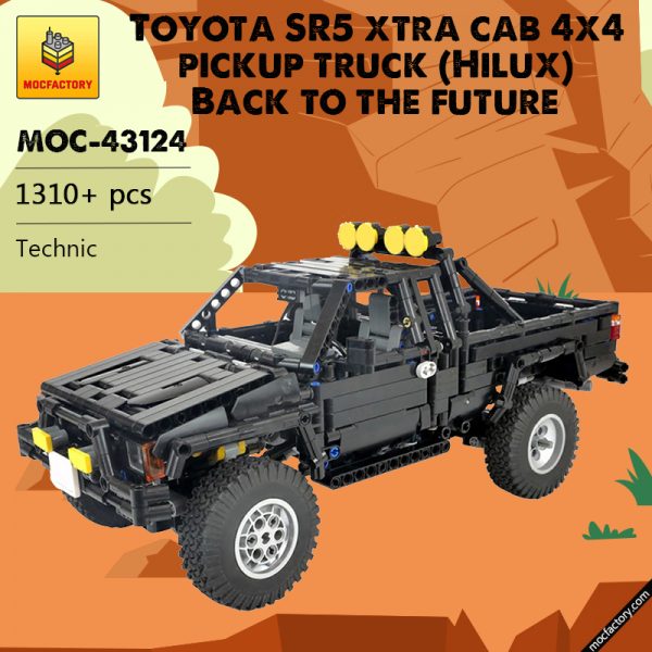 MOC 43124 Toyota SR5 xtra cab 4x4 pickup truck Hilux Back to the future Technic by RM8 LEGO Garage BrickGarage MOC FACTORY - MOULD KING