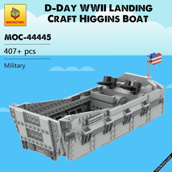 MOC 44445 D Day WWII Landing Craft Higgins Boat Military by ZeRadman MOC FACTORY - MOULD KING
