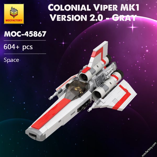 MOC 45867 Colonial Viper MK1 Version 20 Gray Space by apenello MOC FACTORY - MOULD KING