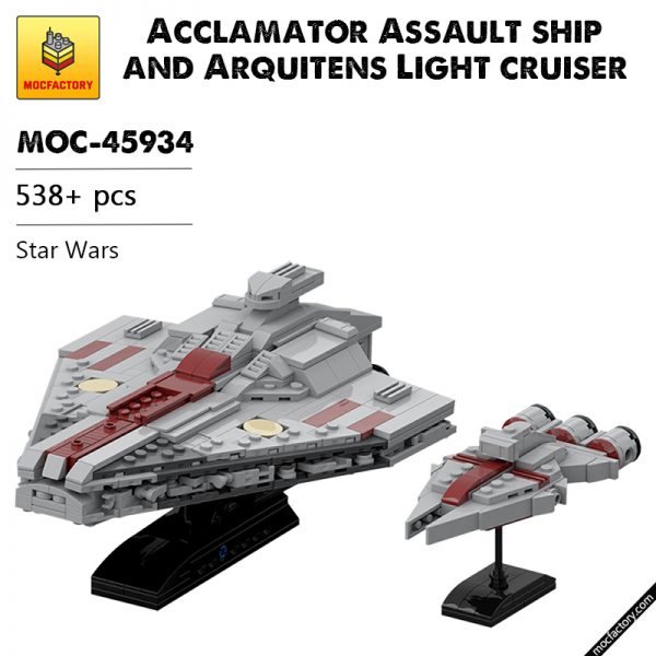 MOC 45934 Acclamator Assault ship and Arquitens Light cruiser Star Wars - MOULD KING