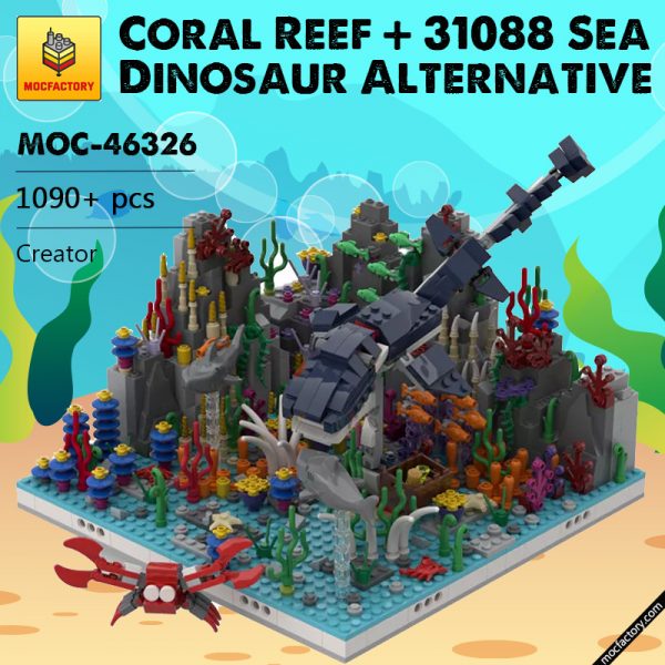 MOC 46326 Coral Reef 31088 Sea Dinosaur Alternative Build Creator by gabizon MOC FACTORY - MOULD KING