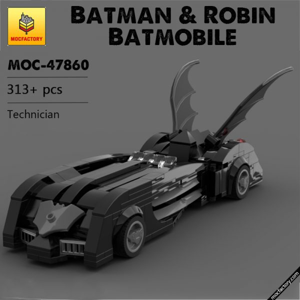 MOC 47860 Batman Robin Batmobile Batman Movie by Bens Bricks MOCFACTORY - MOULD KING