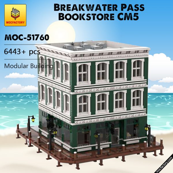 MOC 51760 Breakwater Pass Bookstore CM5 Modular Building by jepaz MOC FACTORY - MOULD KING