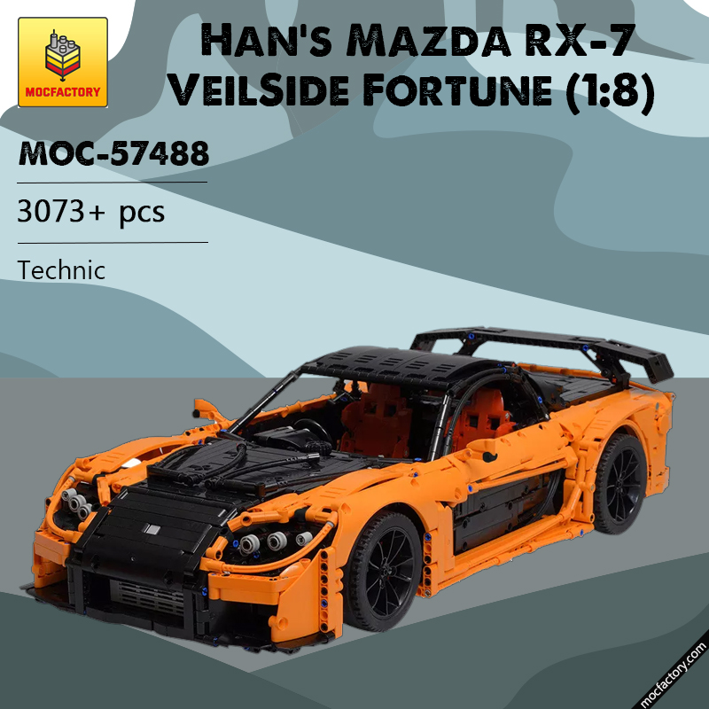 MOC-57488 Han's Mazda RX-7 VeilSide Fortune (1:8) Super Car by Artemy Zotov  MOC FACTORY