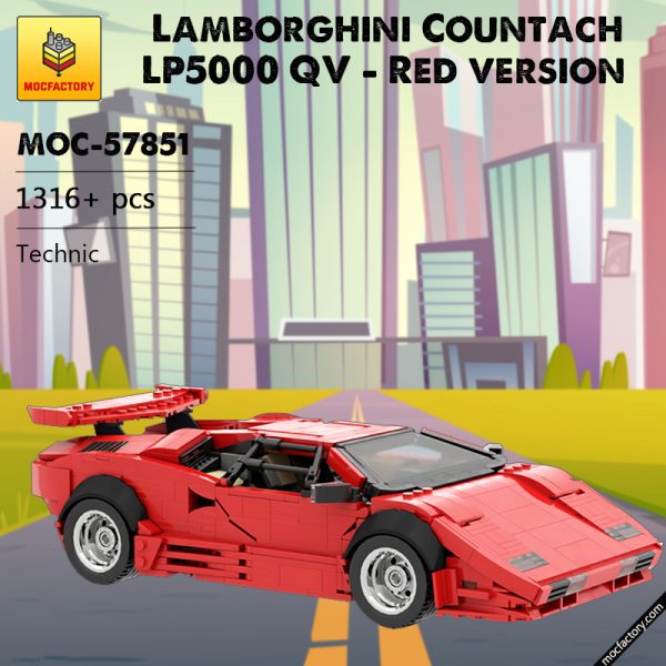 MOC 57851 Lamborghini Countach LP5000 QV Red version Technic by Rastacoco MOC FACTORY - MOULD KING