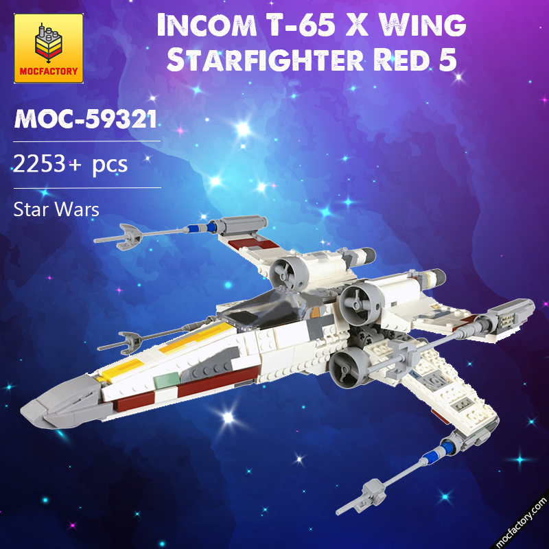 MOC-59321 Incom T-65 X Wing Starfighter Red 5 Star Wars by 2bricksofficial  MOC FACTORY