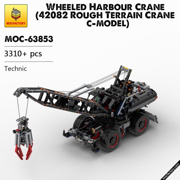 MOC 63853 Wheeled Harbour Crane 42082 Rough Terrain Crane c model Technic by klimax MOC FACTORY - MOULD KING