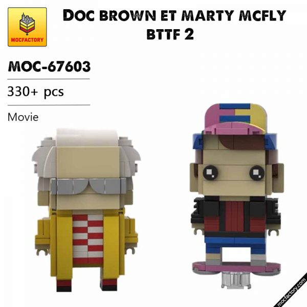 MOC 67603 Doc brown et marty mcfly bttf 2 Movie by Headsbrick MOC FACTORY - MOULD KING