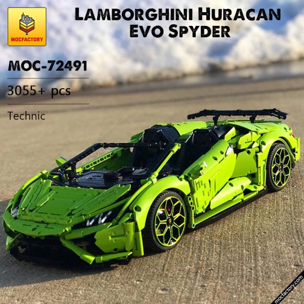 MOC 72491 Lamborghini Huracan Evo Spyder Technic by Loxlego MOC FACTORY - MOULD KING