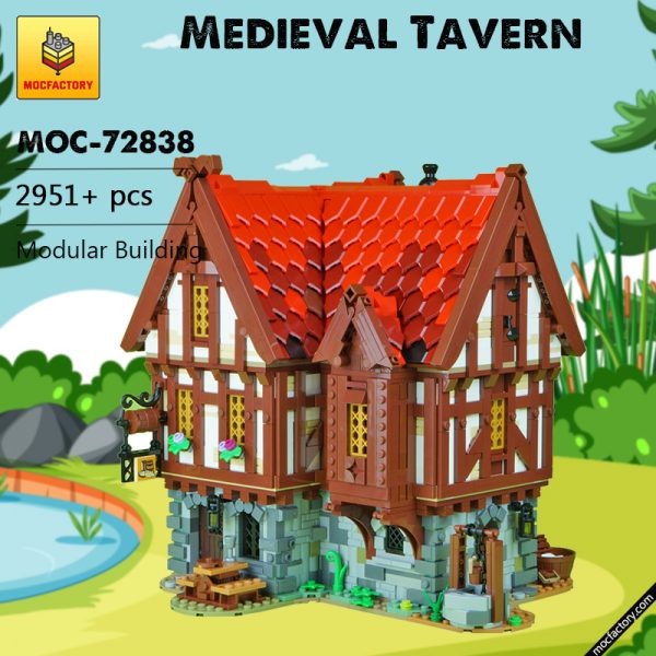 MOC 72838 Medieval Tavern Modular Building by Versteinert MOC FACTORY - MOULD KING