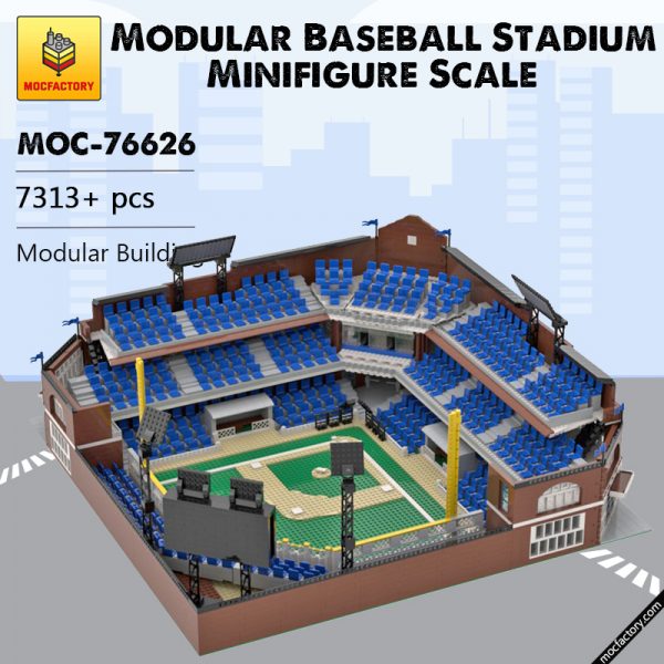 MOC 76626 Modular Baseball Stadium Minifigure Scale Modular Building by gabizon MOC FACTORY - MOULD KING