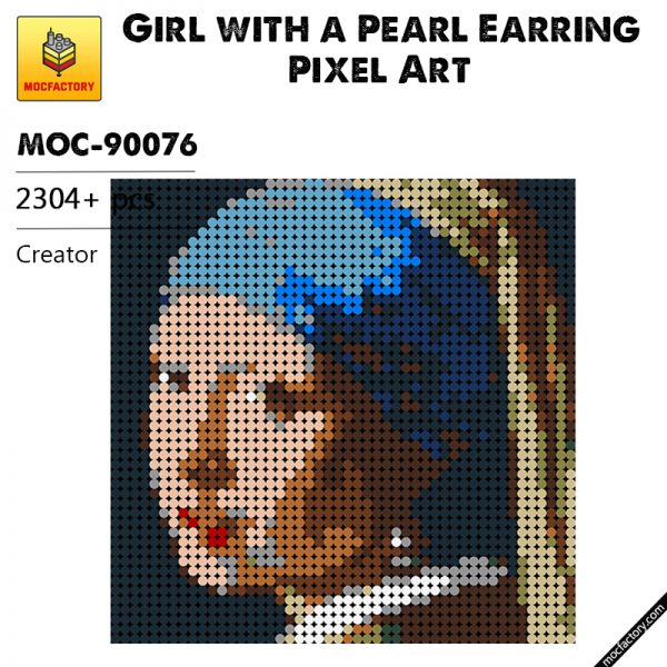 MOC 90076 Girl with a Pearl Earring Pixel Art Creator MOC FACTORY - MOULD KING