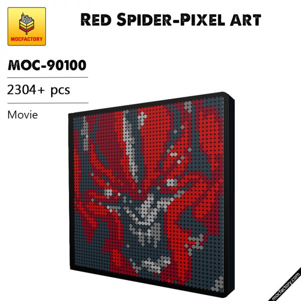 MOC 90100 Red Spider Pixel art Movie MOC FACTORY - MOULD KING