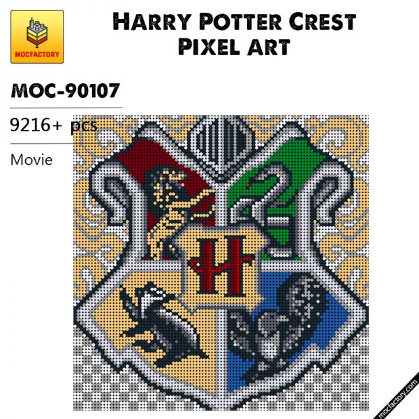 MOC 90107 Harry Potter Crest Pixel art Movie MOC FACTORY - MOULD KING