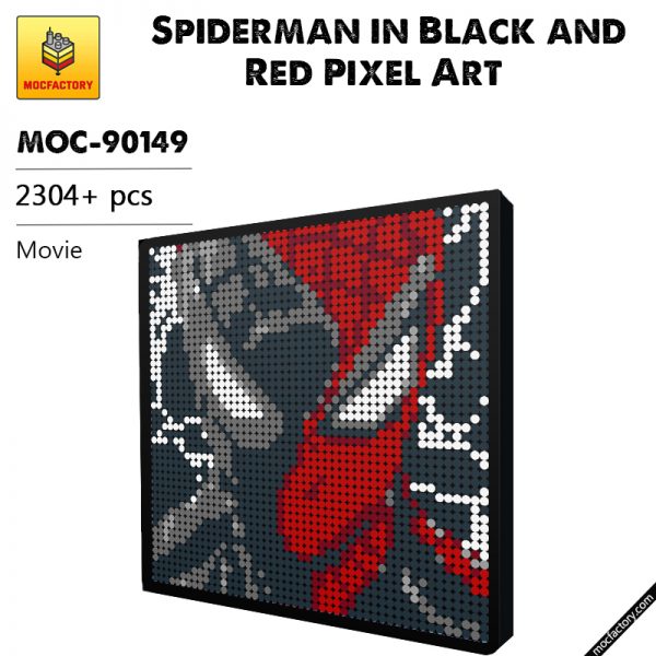 MOC 90149 Spiderman in Black and Red Pixel Art Movie MOC FACTORY - MOULD KING