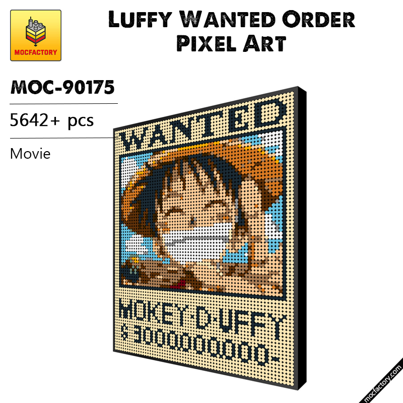 Luffy Wanted Order Pixel Art Movie MOC-90175 WITH 5642 PIECES - MOC Brick  Land
