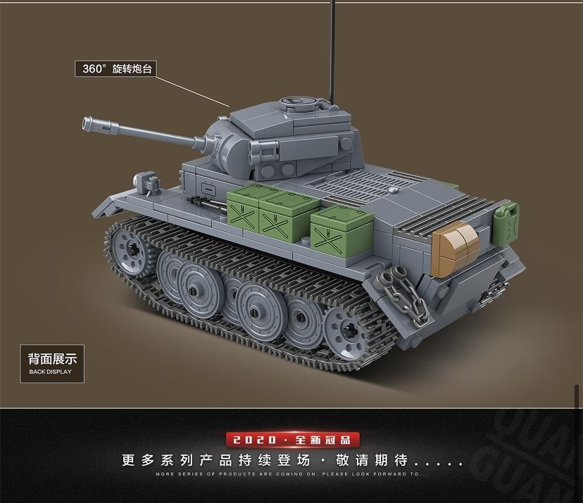 QuanGuan 100100 German Pz.Kpfw.II Ausf. L Luchs Tank with 503 pieces