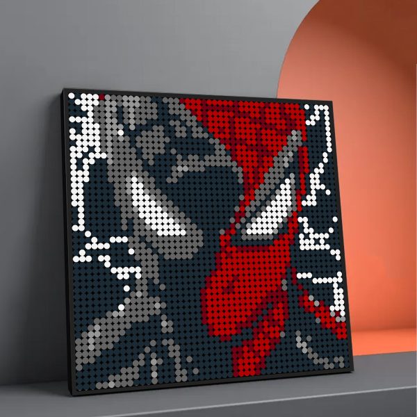 moc 90149 spiderman in black and red pixel art movie moc factory 035435 - MOULD KING